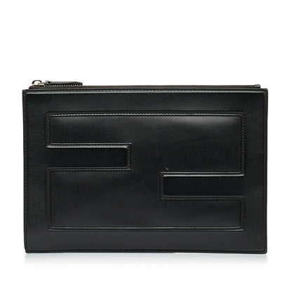 Fendi FF Leather Zip Clutch (SHG-Pnk2mm)