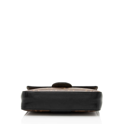 Fendi FF Spalmati 1974 Double F Mini Shoulder Bag (SHF-CKdmaW)