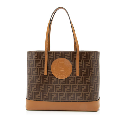 Fendi FF Spalmati Vetrificato Shopper Tote (SHF-23631)