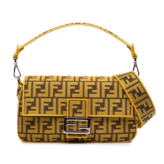 Fendi Baguette Canvas Red Shoulder Bag Style 50