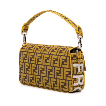 Fendi Baguette Canvas Red Shoulder Bag Style 50