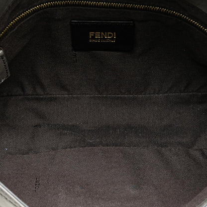 Fendi Zucchino Coated Canvas And Metallic Leather Compilation Shoulder Bag