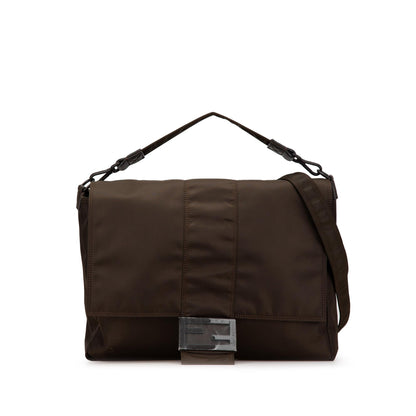 Fendi Large Econyl Nylon Baguette Satchel