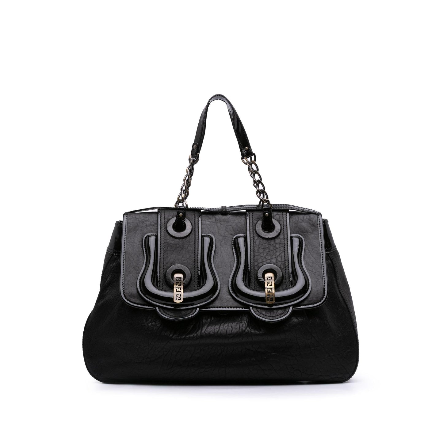 Fendi Large Leather B Bis Top Handle Bag