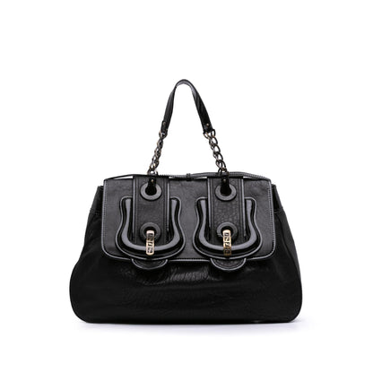 Fendi Large Leather B Bis Top Handle Bag