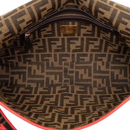 Fendi Large Zucca Canvas Baguette Satchel