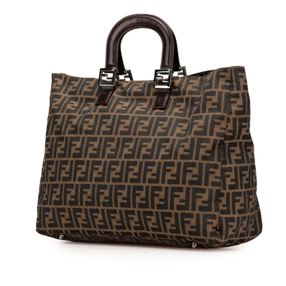 Fendi Medium Coated Canvas Laser Cut Star Roll Tote