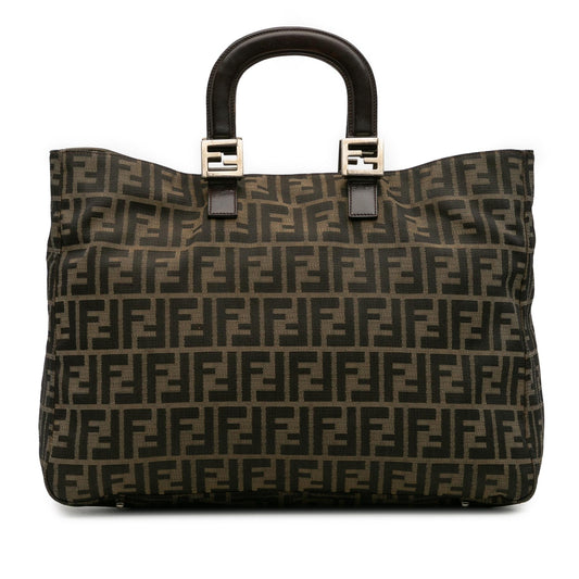 Fendi Baguette Canvas Red Tote Bag Canvas