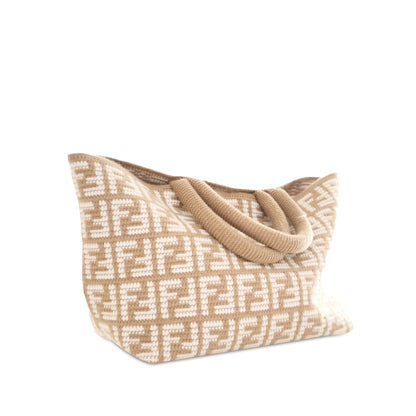Fendi Large Zucca Cashmere Shopper Tote (SHG-BVm1Iv)