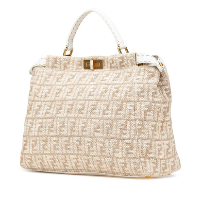 Fendi Large Zucca Corda Iconic Peekaboo Satchel