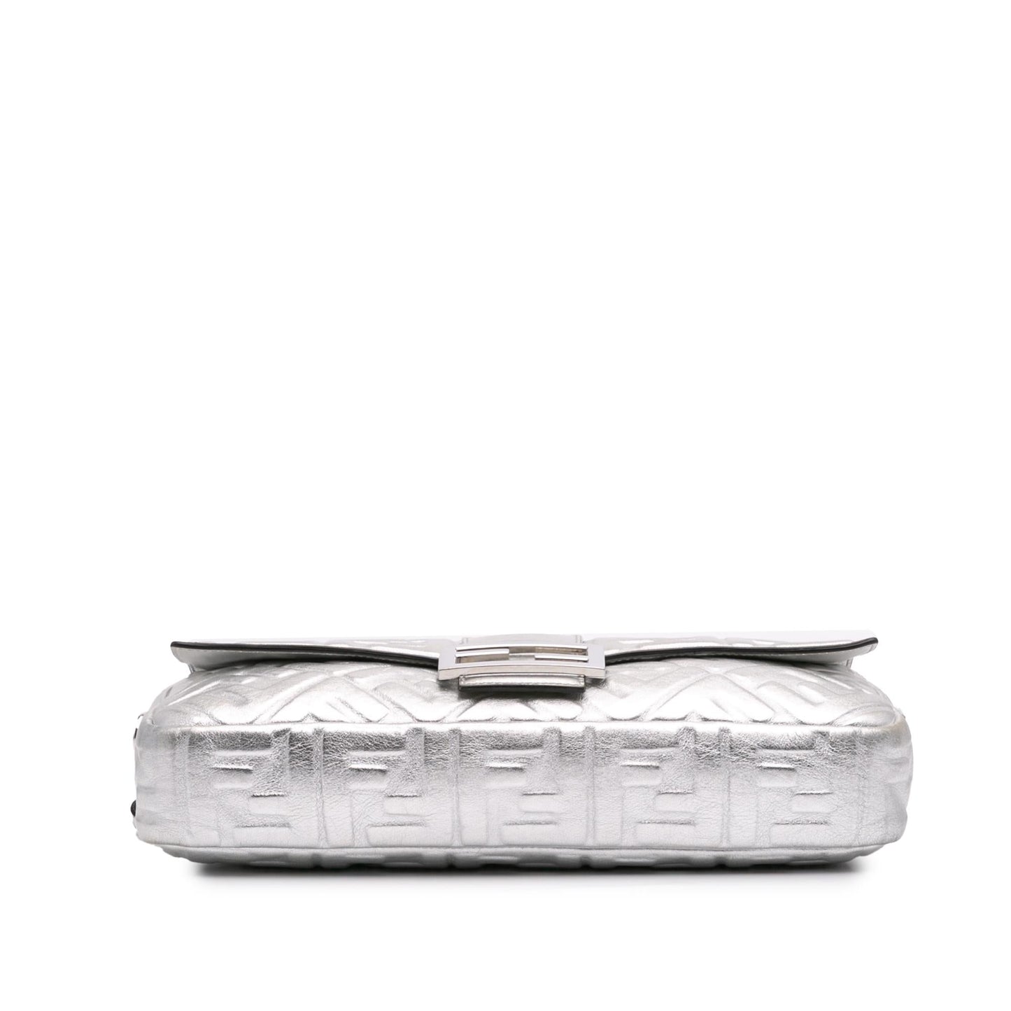 Fendi Large Zucca Embossed Leather Baguette Satchel