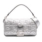 Fendi Large Zucca Embossed Leather Baguette Satchel