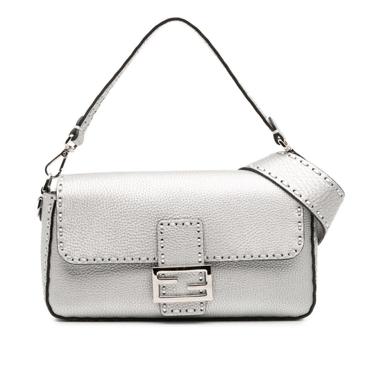 Fendi Baguette Leather Red Shoulder Bag Style 76
