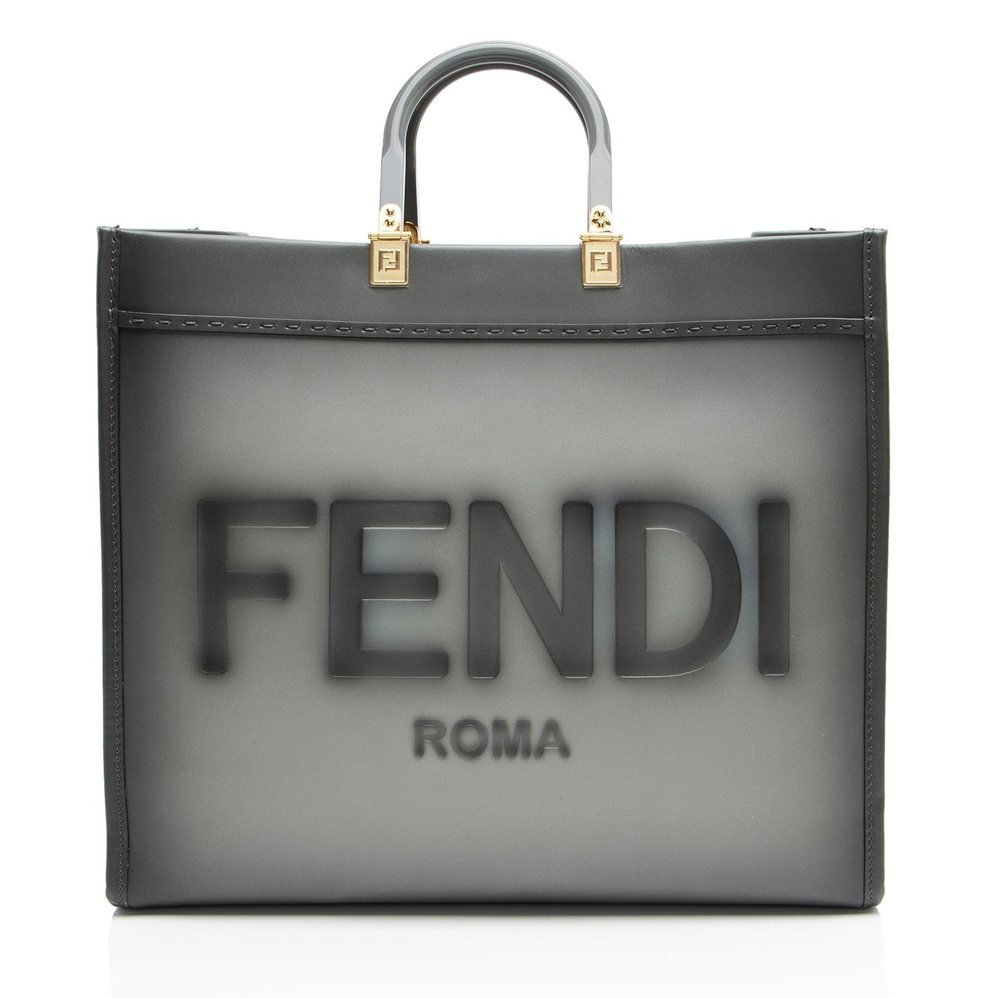 Fendi Sunshine Leather Red Tote Bag Leather