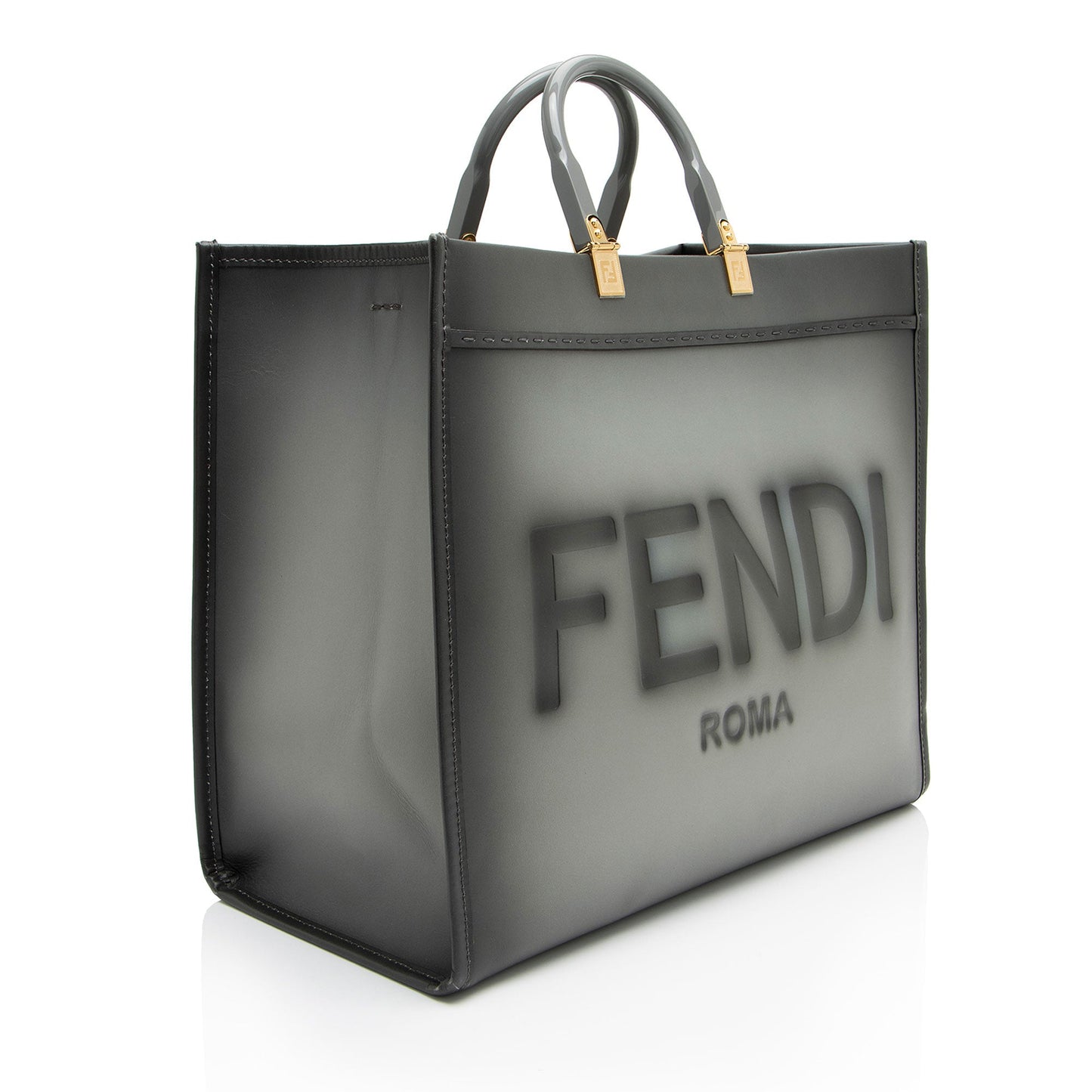 Fendi Sunshine Leather Red Tote Bag Leather
