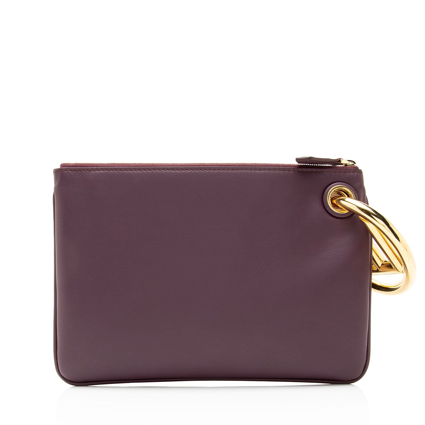 Fendi Leather Velvet Zucca Triplette Clutch