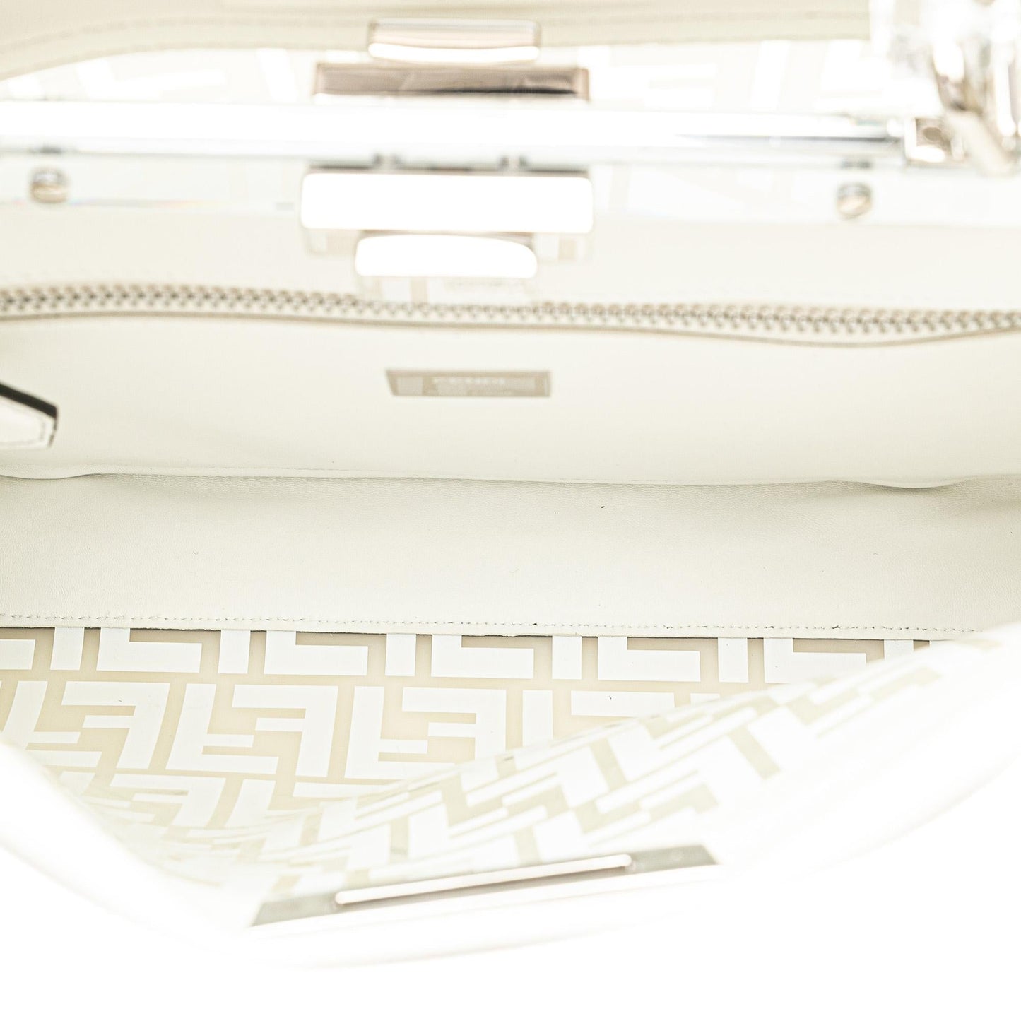 Fendi Bicolor Leather Chain Midi Baguette
