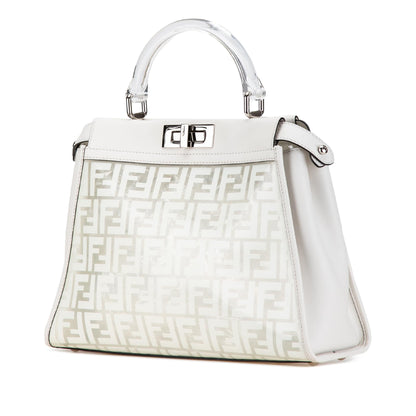 Fendi Bicolor Leather Chain Midi Baguette
