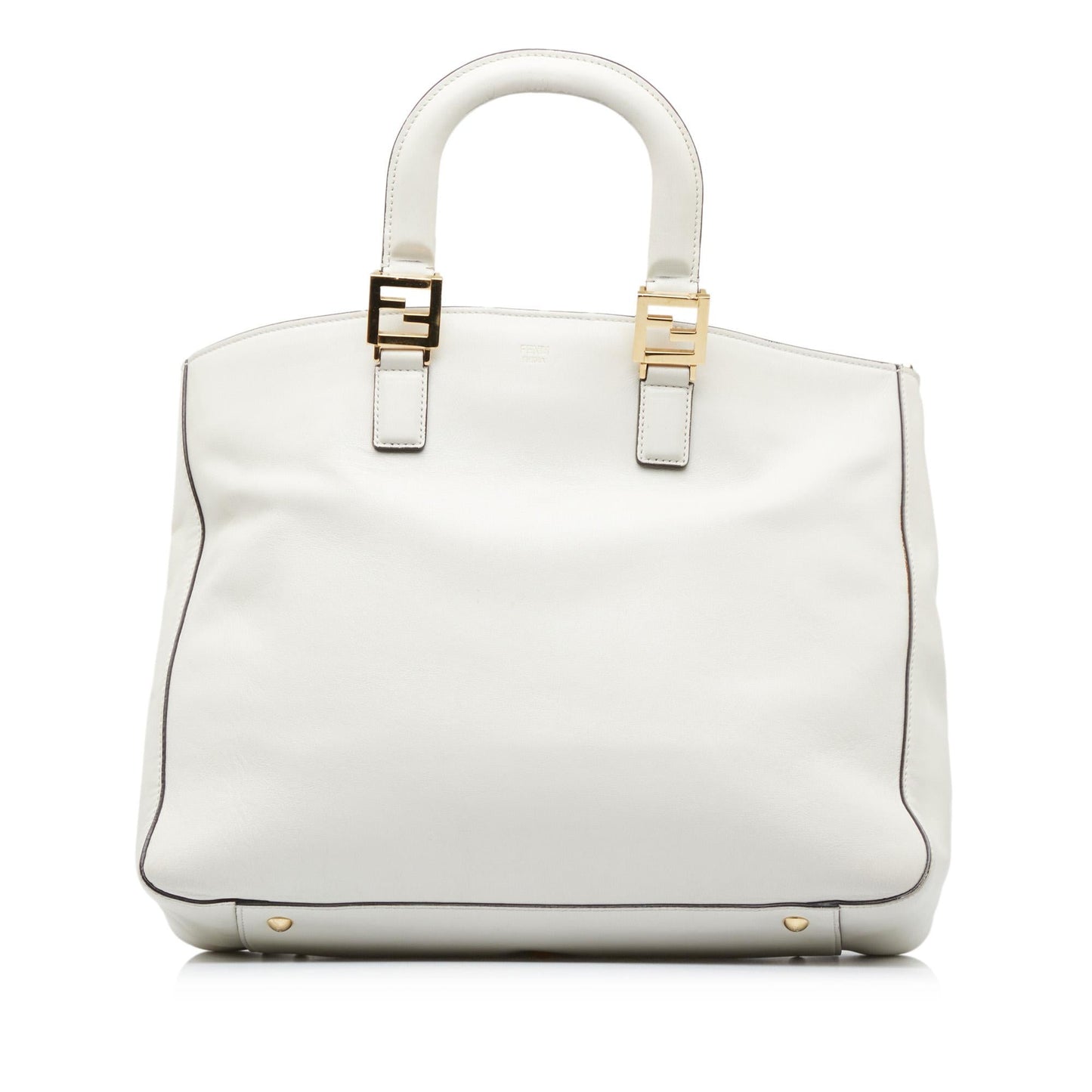 Fendi Peekaboo Leather Red Tote Bag