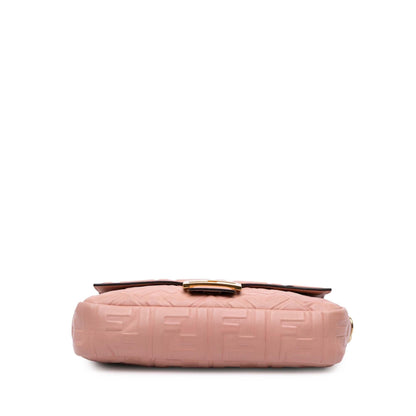 Fendi Mini Transparent Paillettes Elaphe Baguette Satchel