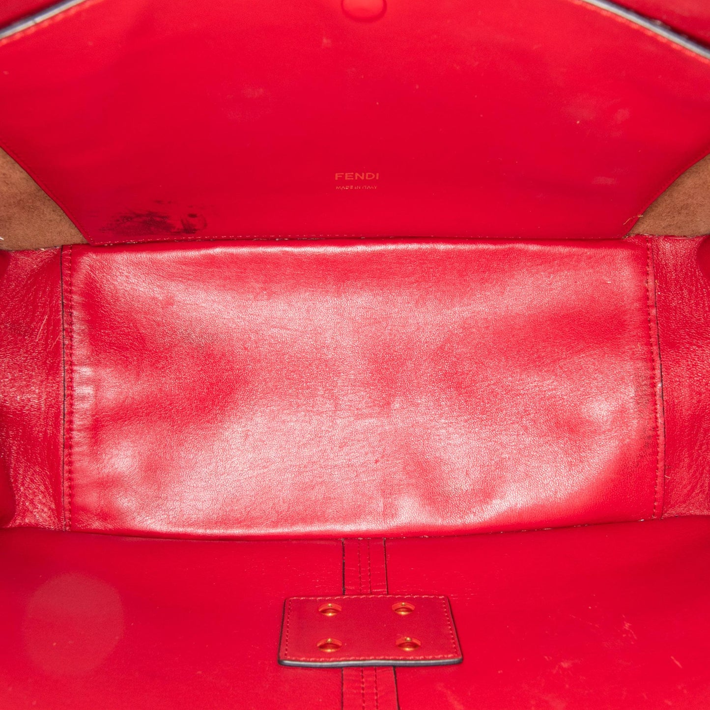 Fendi Tote Leather Red Tote Bag Style 2