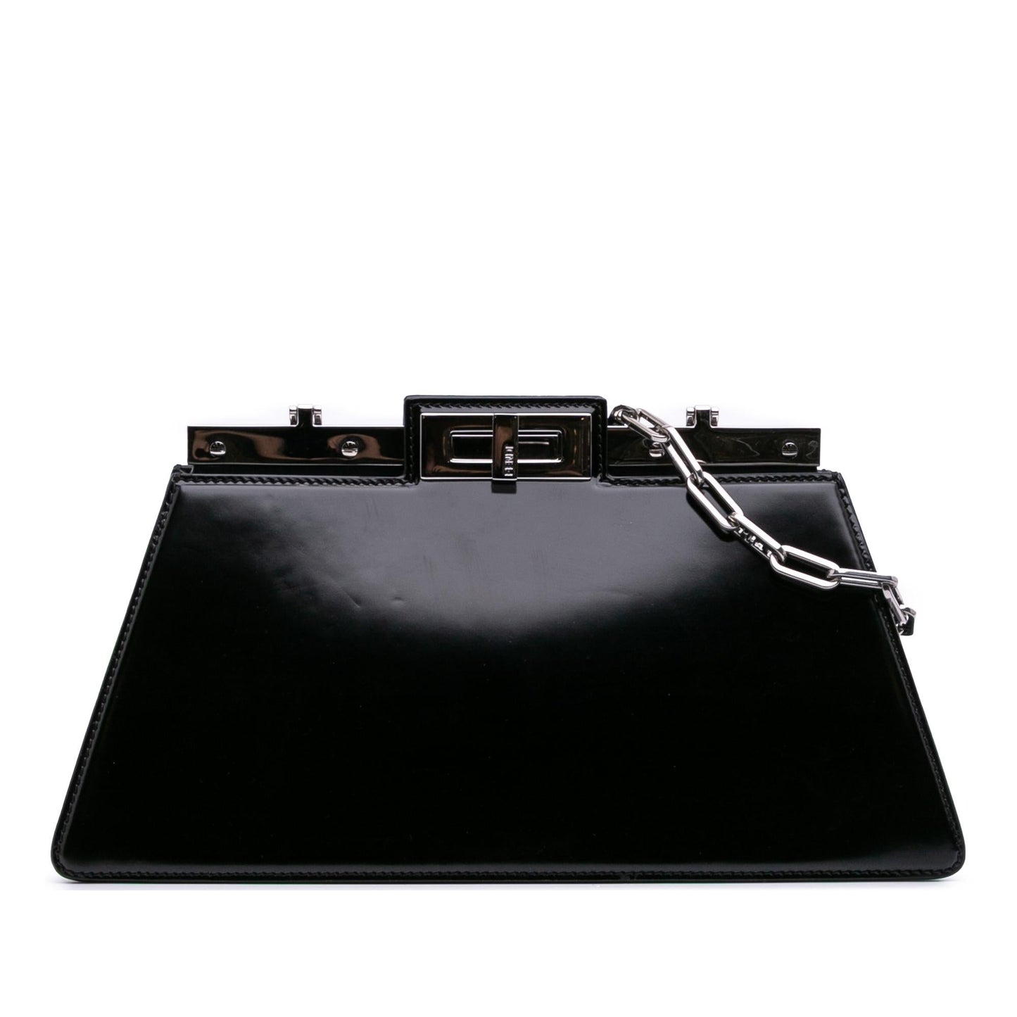 Fendi Medium Leather Peekaboo Cut Chain Shoulder Bag