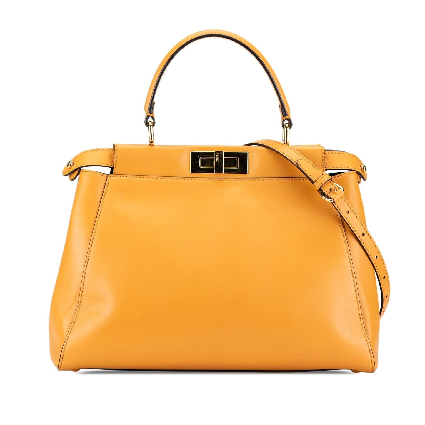 Fendi Peekaboo Leather Red Handbag Leather