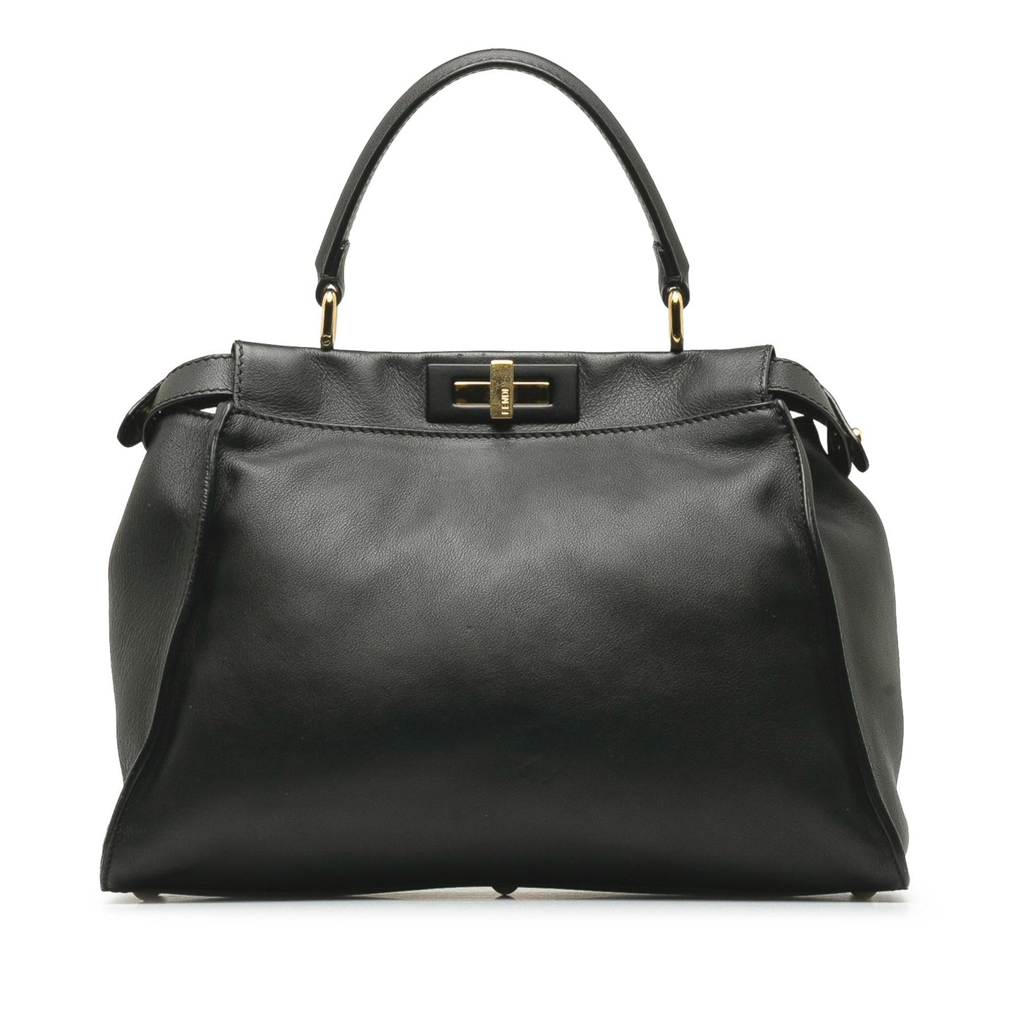 Fendi Peekaboo Leather Red Handbag Red