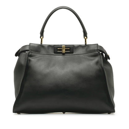 Fendi Peekaboo Leather Red Handbag Red