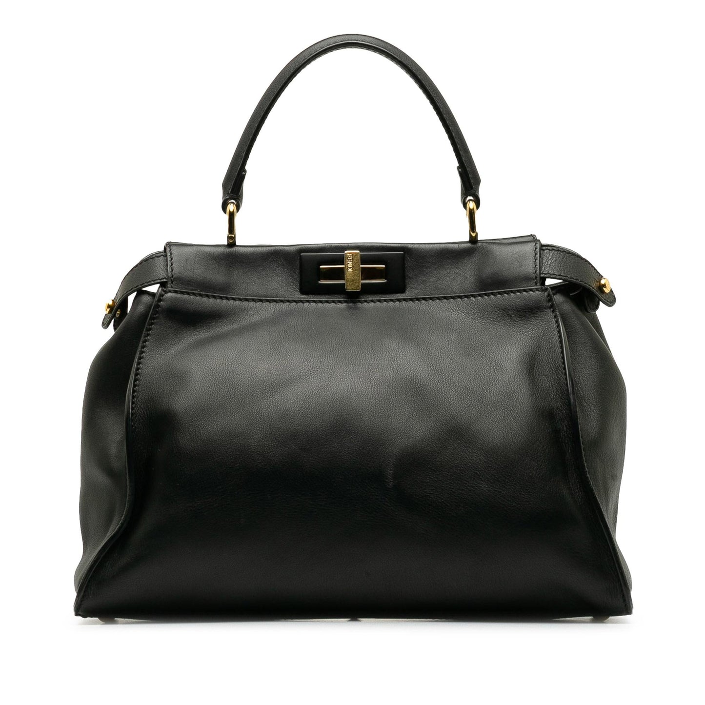 Fendi Peekaboo Leather Red Handbag Red