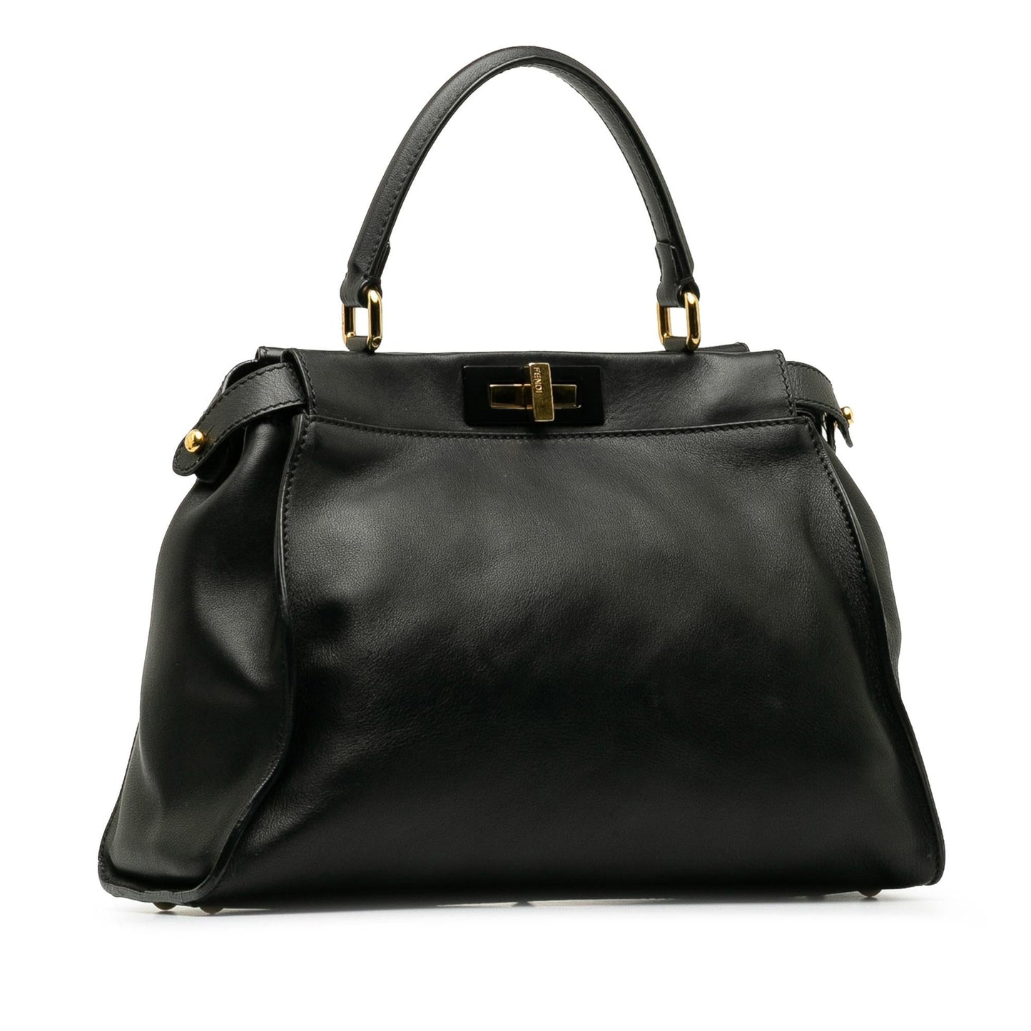 Fendi Peekaboo Leather Red Handbag Red