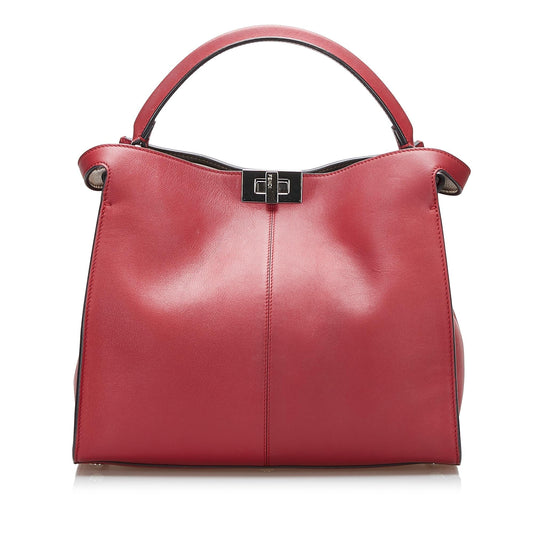 Fendi Peekaboo Leather Red Handbag Style 5