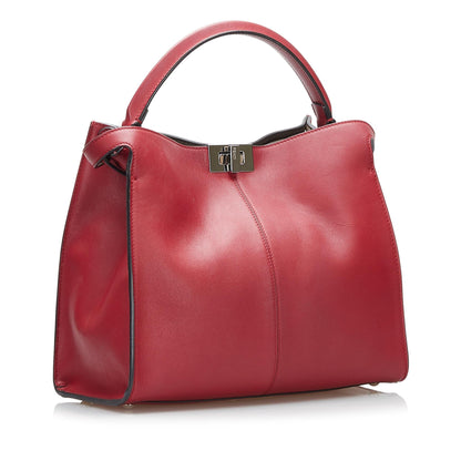 Fendi Peekaboo Leather Red Handbag Style 5