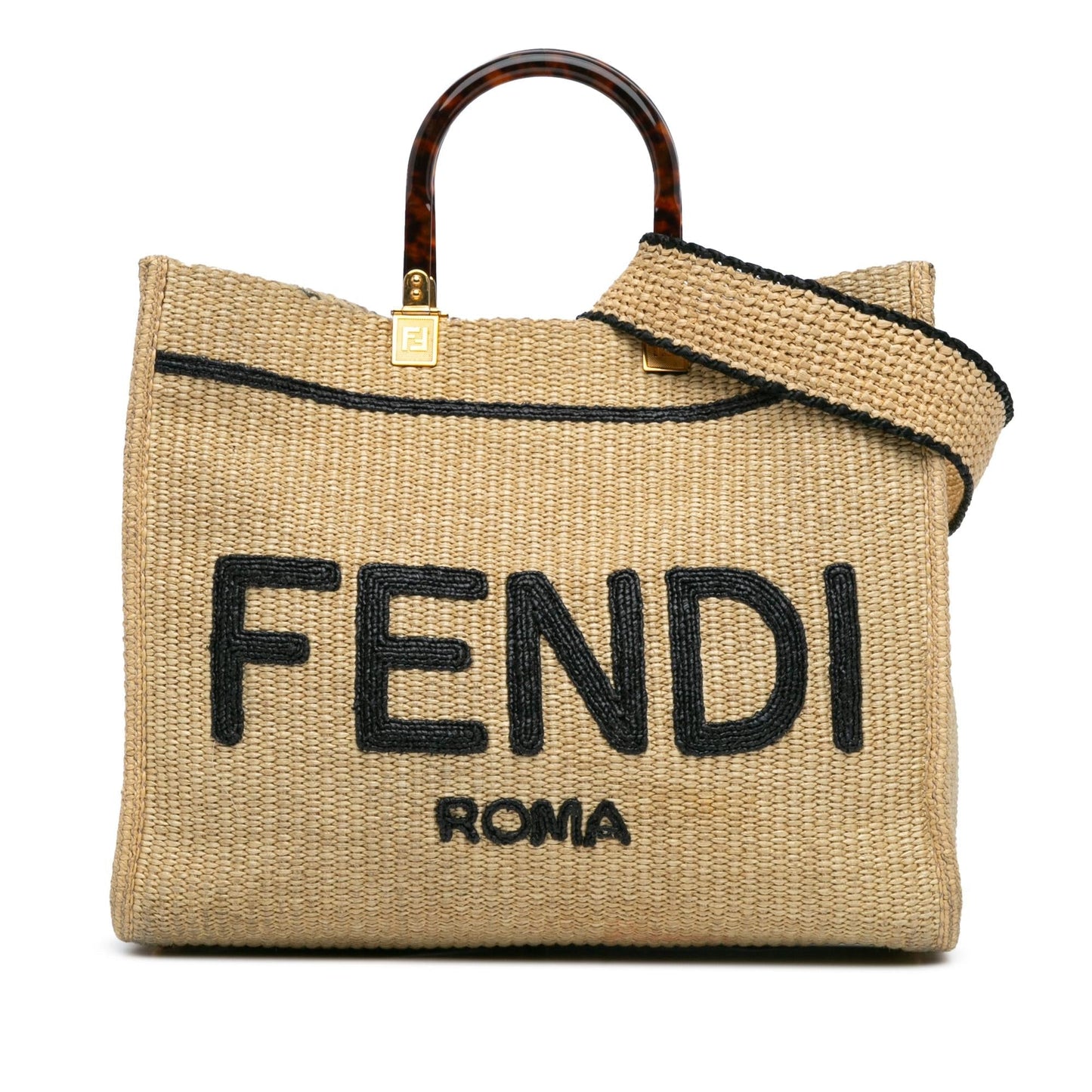 Fendi Medium Sunshine Raffia Tote Shg-Qiwd8F