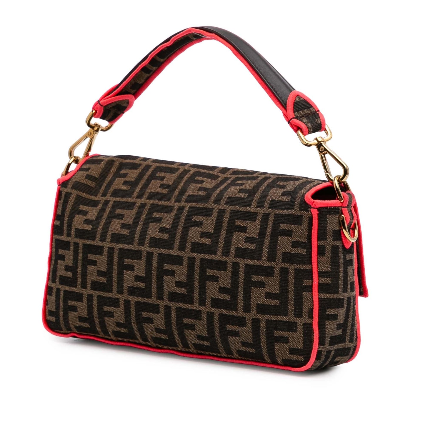 Fendi Baguette Canvas Red Shoulder Bag Style 27