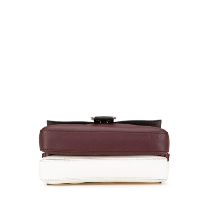 Fendi Micro Bicolor Leather Flowerland Double Baguette Satchel