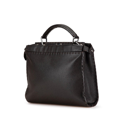 Fendi Mini Calfskin Romano Selleria Peekaboo Iconic Fit Satchel