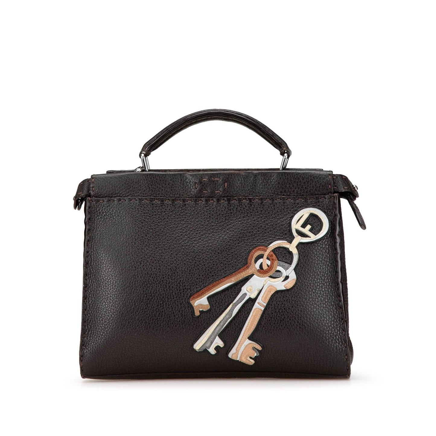Fendi Peekaboo Calfskin Red Handbag