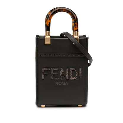 Fendi Sunshine Leather Red Tote Bag Style 5