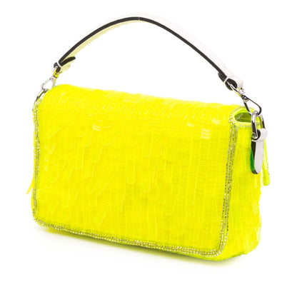 Fendi Marc Jacobs Nappa Vitello King Logo Print Phone Baguette Satchel