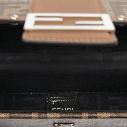 Fendi Mini Zucca Coated Canvas Trunk Baguette Crossbody