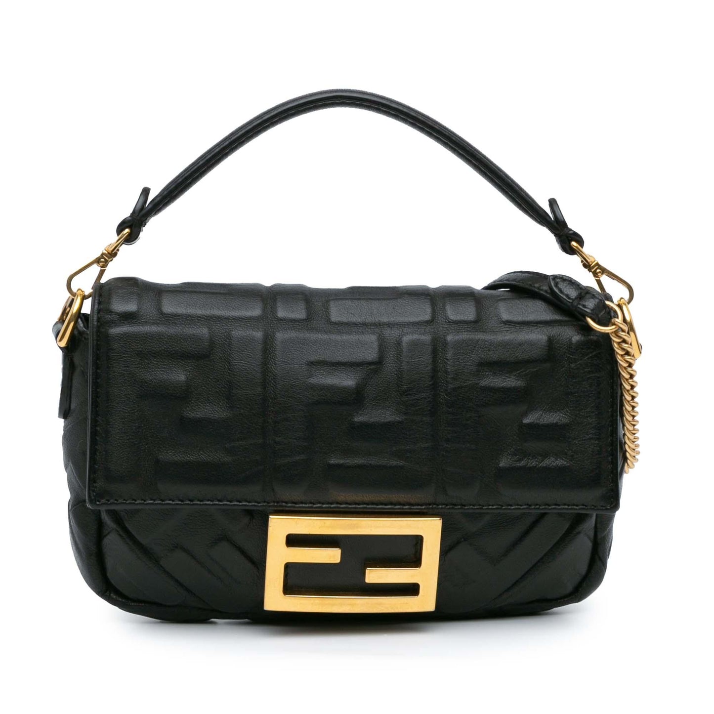 Fendi Mini Zucca Embossed Leather Baguette Satchel Shg-Cd0Erc