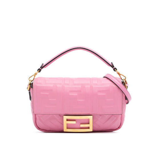 Fendi Baguette Leather Red Shoulder Bag Style 55