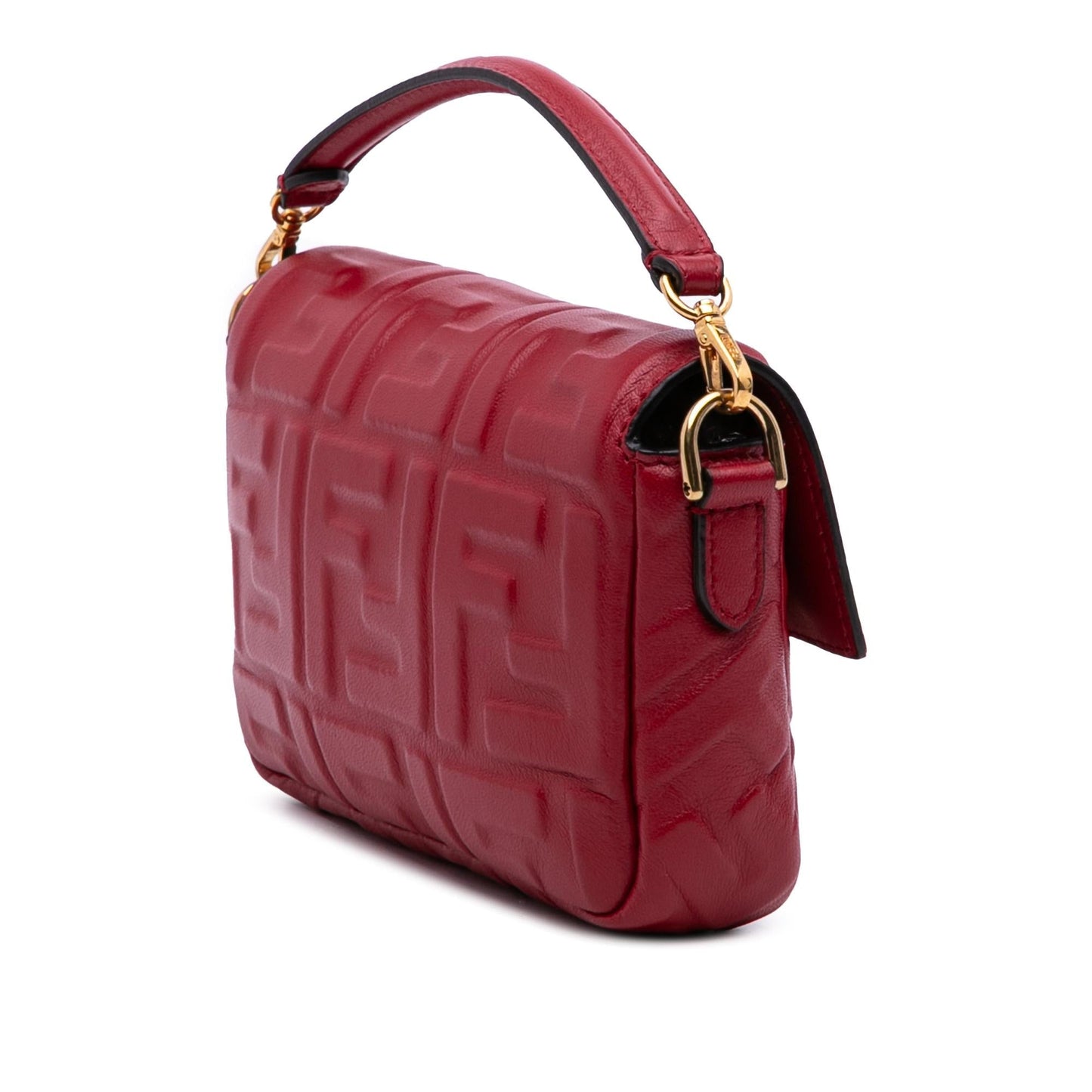 Fendi Baguette Leather Red Shoulder Bag Style 82