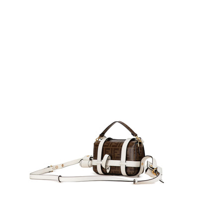 Fendi Mini Zucca Glazed Fabric Cage Baguette Satchel Shg-Yfzqaf