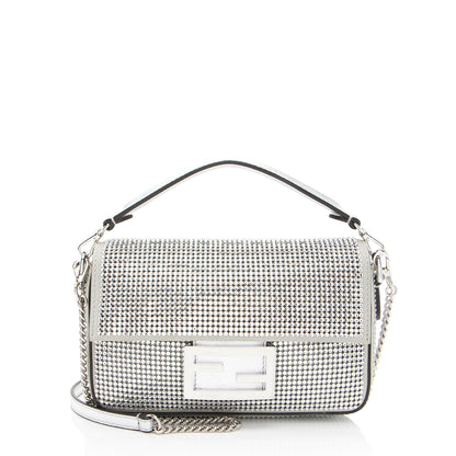 Fendi Nubuck Crystal Mini Baguette Shf-Euhxv9