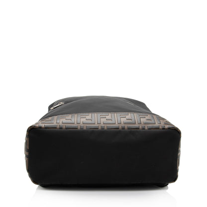 Fendi Nylon FF Embossed Calfskin Santander Backpack (SHF-FMXHgb)