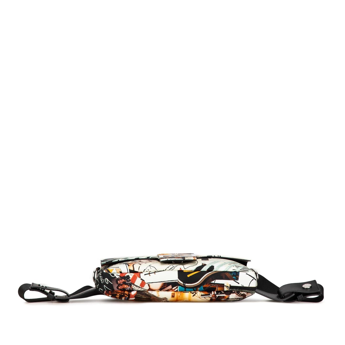 Fendi Large Zucca And Pequin Canvas Convertible Baguette Satchel