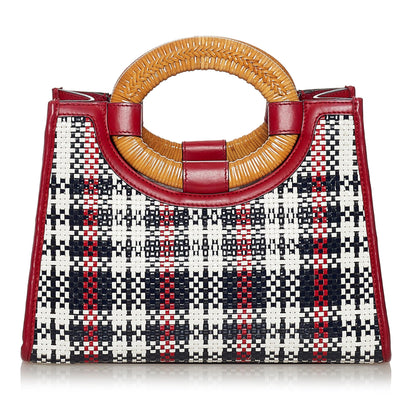 Fendi Runaway Tartan Plaid Satchel (SHG-33225)
