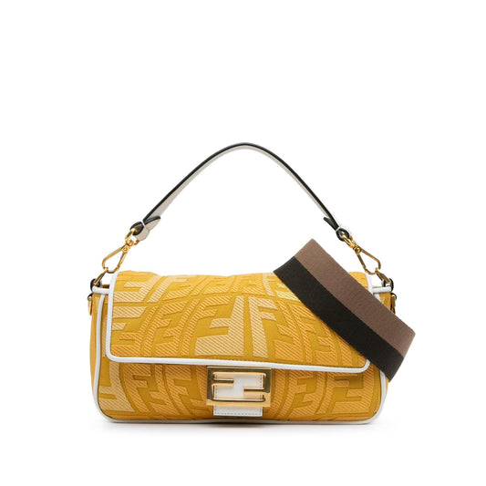 Fendi Sarah Coleman FF Canvas Fisheye Baguette Satchel Shg-Aug0Ab